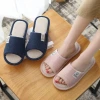Linen slippers, soft soles for home use, silent, breathable and sweat-absorbing. Cotton and linen slippers for guests in spring and summer, anti-slip slippers details Picture
